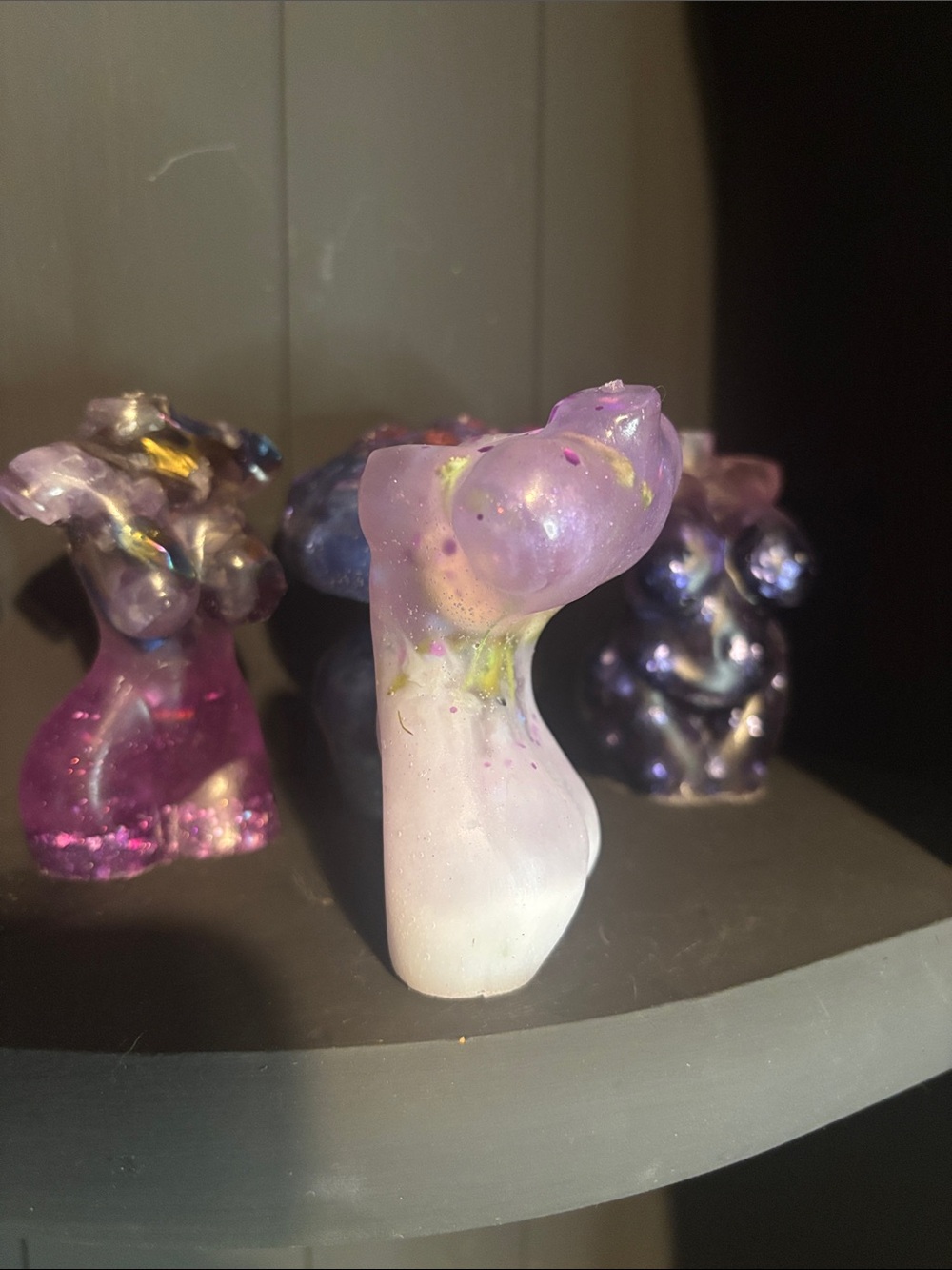 NWT Handcrafted Pink Purple Galaxy Female Torso Accent Sculpture - Picture 3 of 7
